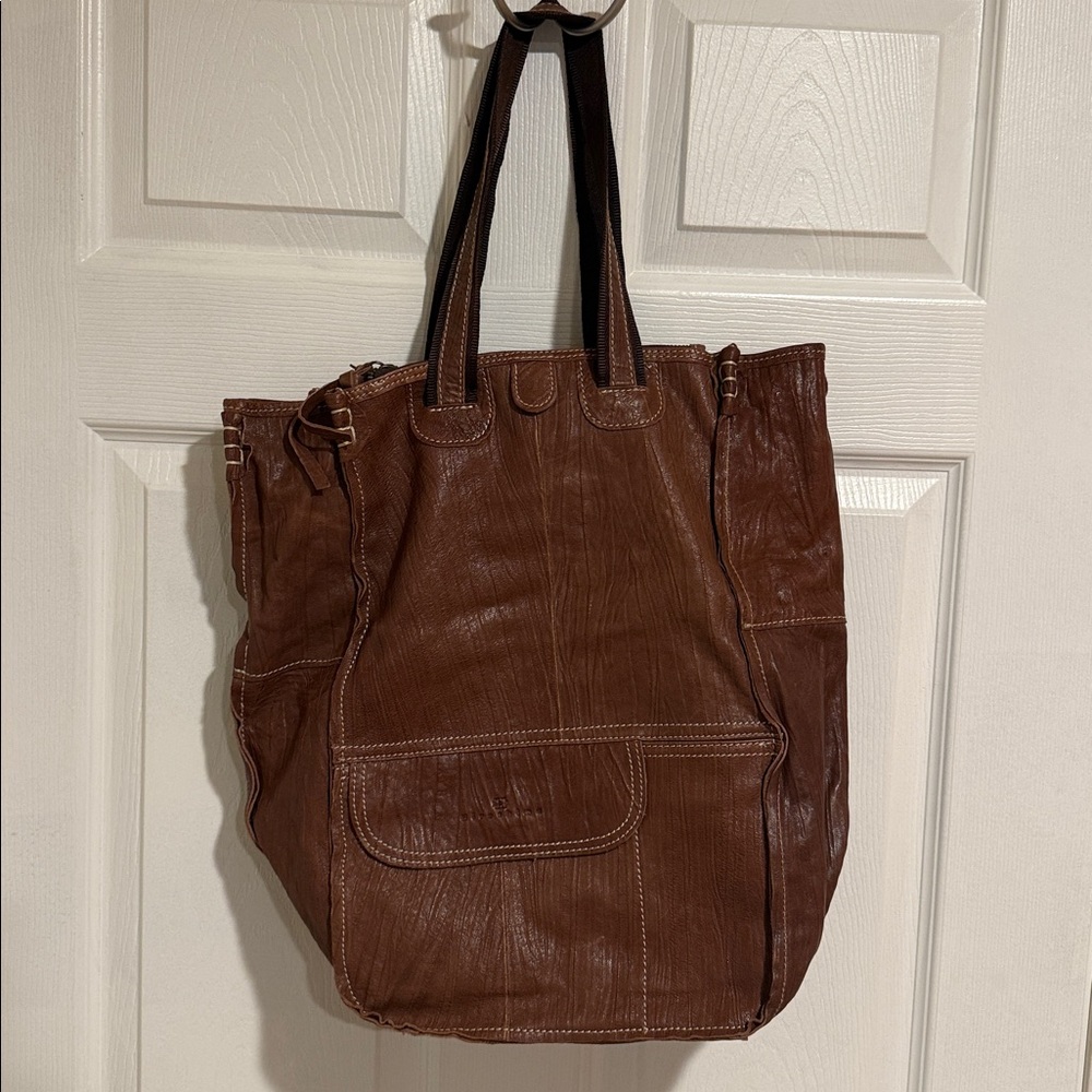 Hiroshima Brown leather messenger bag. NWT